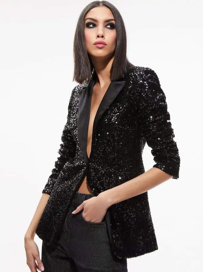 BREANN SEQUIN FITTED BLAZER